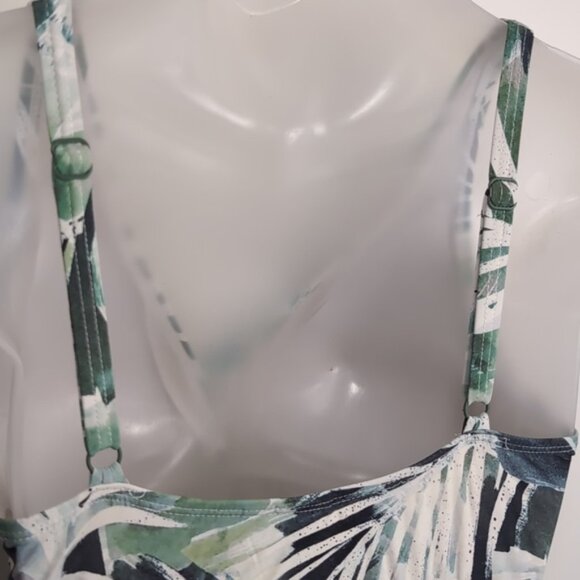 Niptuck Joanne MultiFit Cup One Piece Swimsuit Twisted Ruched Slimming Palm Leaf - Picture 7 of 11